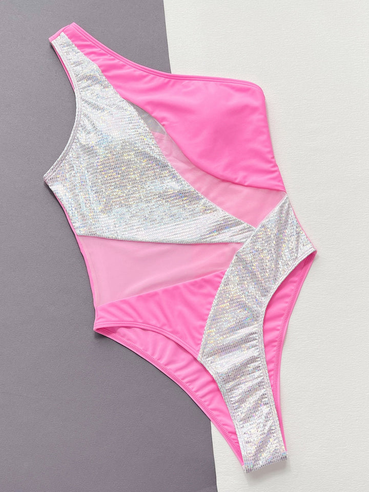 High Contrast Panel One-Piece Swimsuit