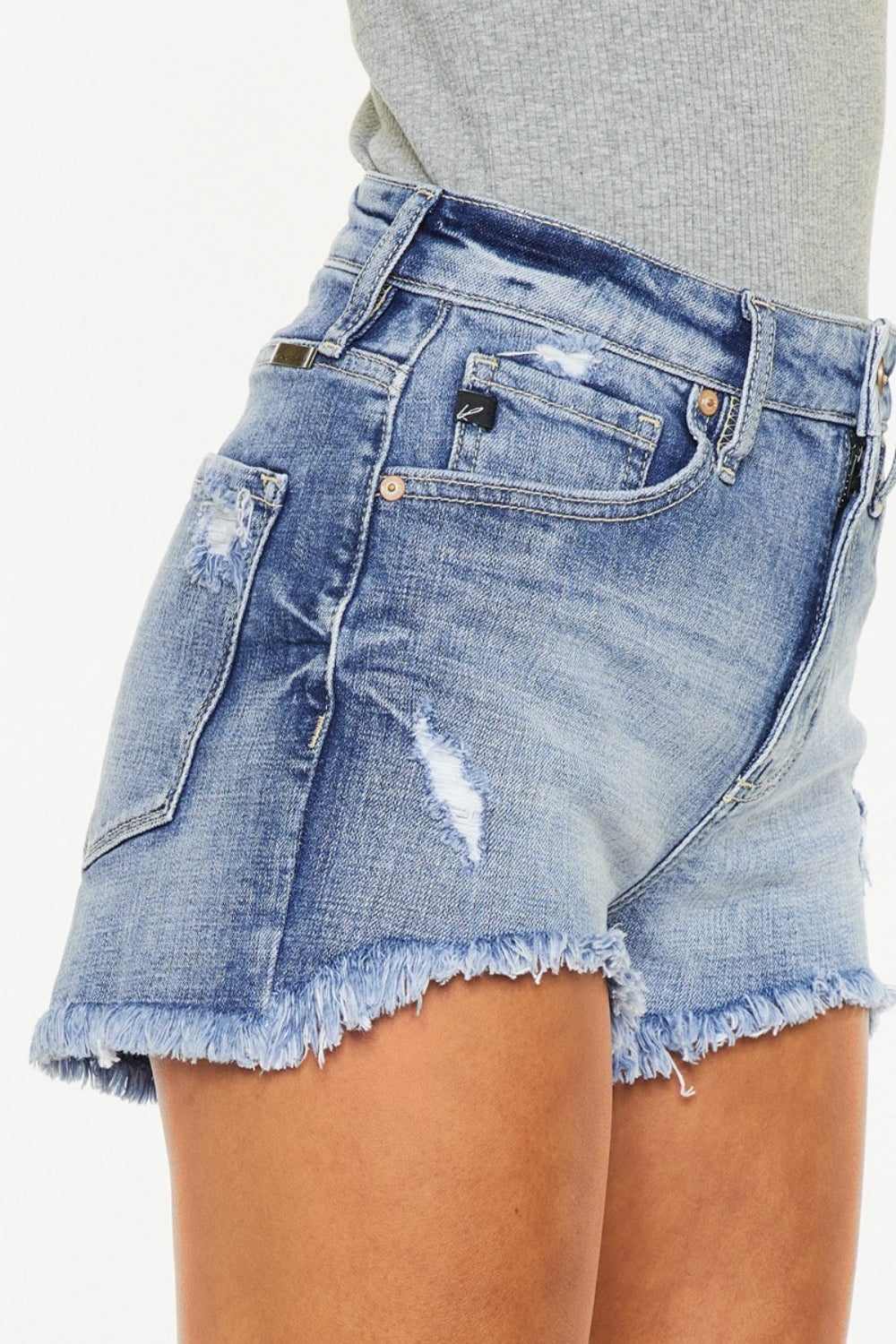 Kancun Distressed Denim Shorts