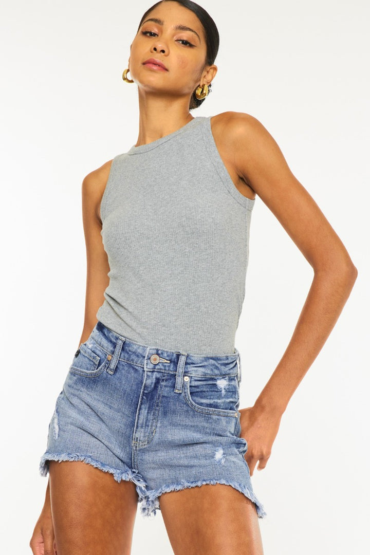Kancun Distressed Denim Shorts