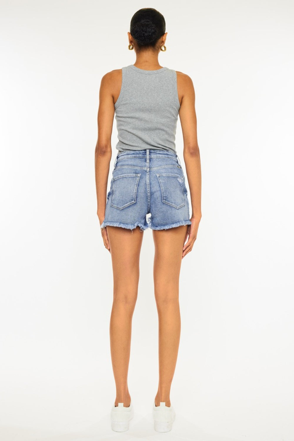 Kancun Distressed Denim Shorts