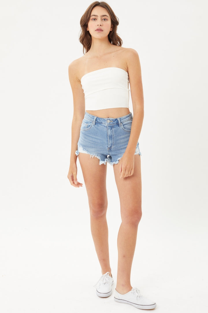 Frayed Love Denim Shorts