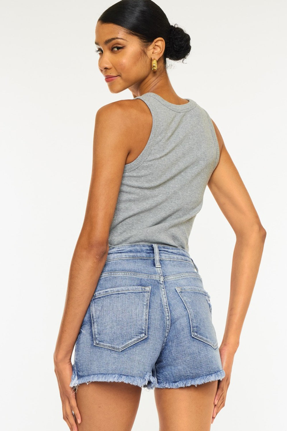 Kancun Distressed Denim Shorts