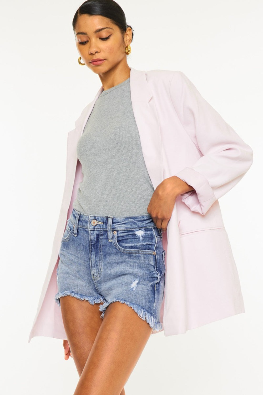 Kancun Distressed Denim Shorts