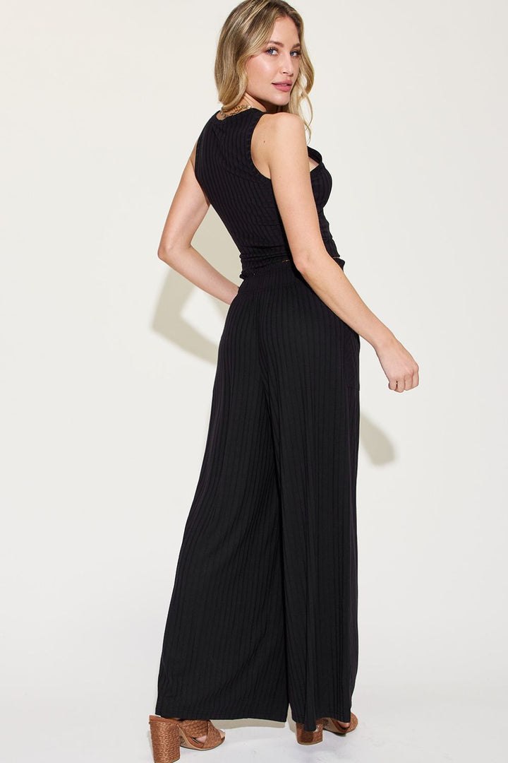 Bailey Bae Full Size Ribbed Tank and Wide Leg Pants Set