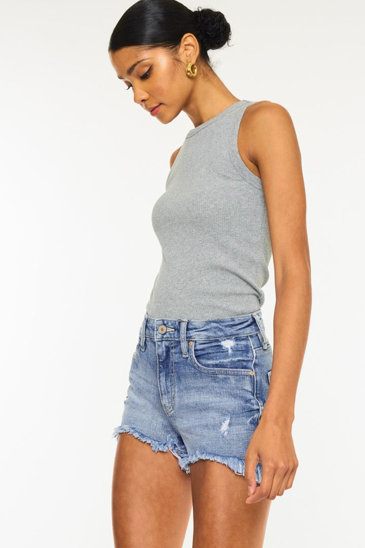 Kancun Distressed Denim Shorts